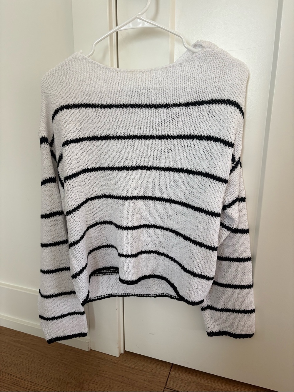 Madewell White Sweater with Black Stripes